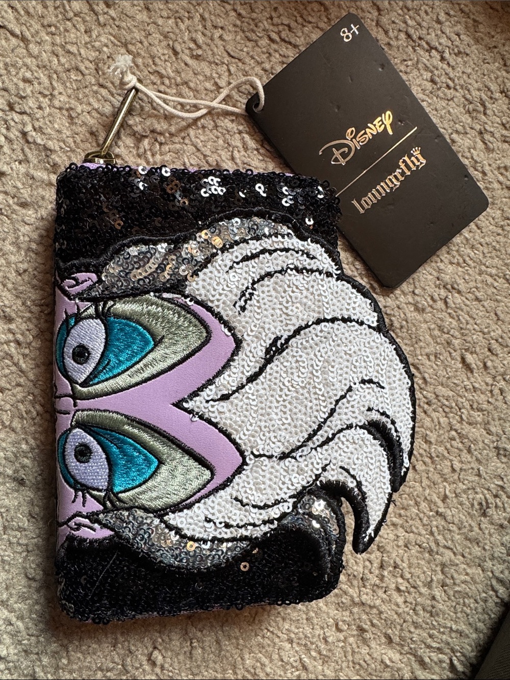 Loungefly Disney Ursula Sequin wallet in Black, White, Purple & Teal